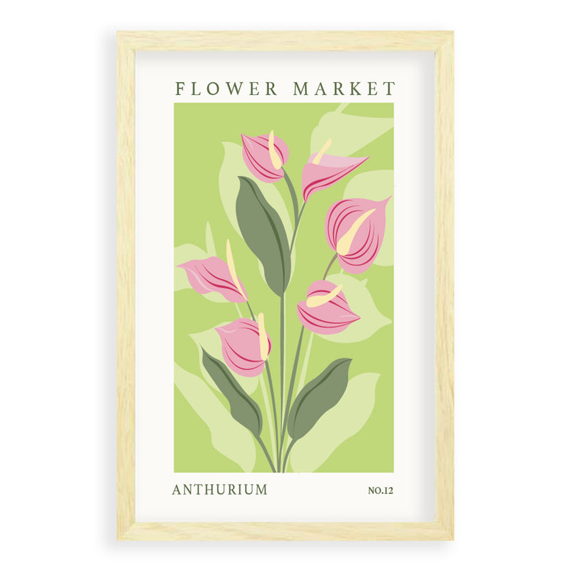 Anthurium NO.12 | Blank Eikenhouten Lijst | Poster