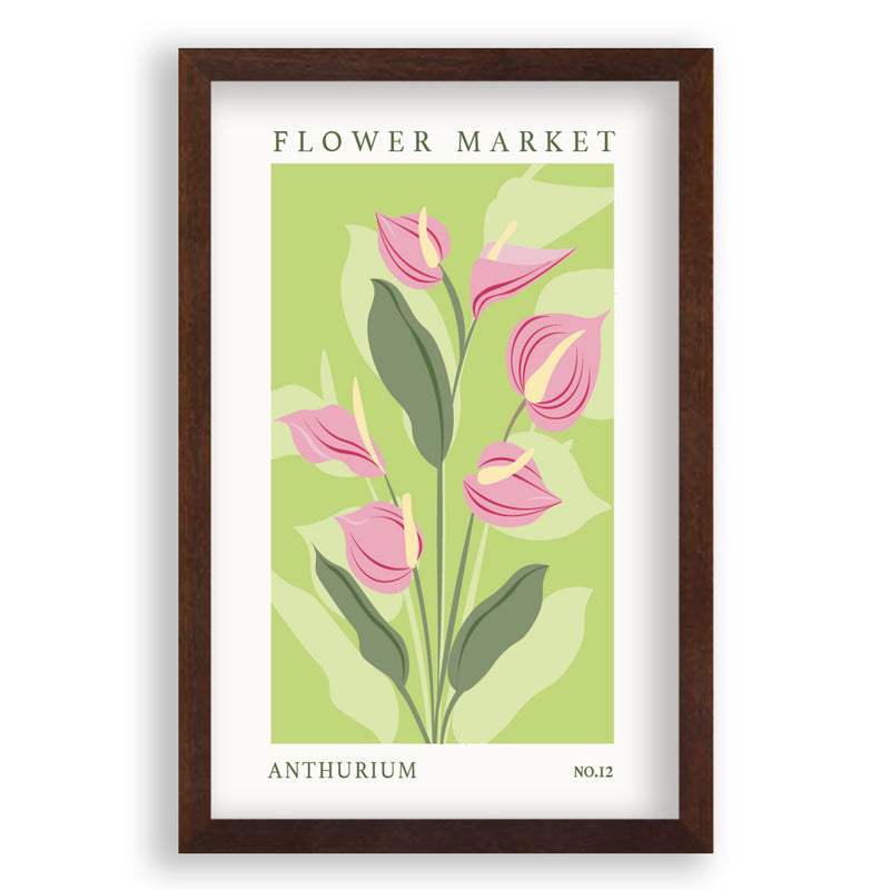 Anthurium NO.12 | Walnoot Eikenhouten Lijst | Poster