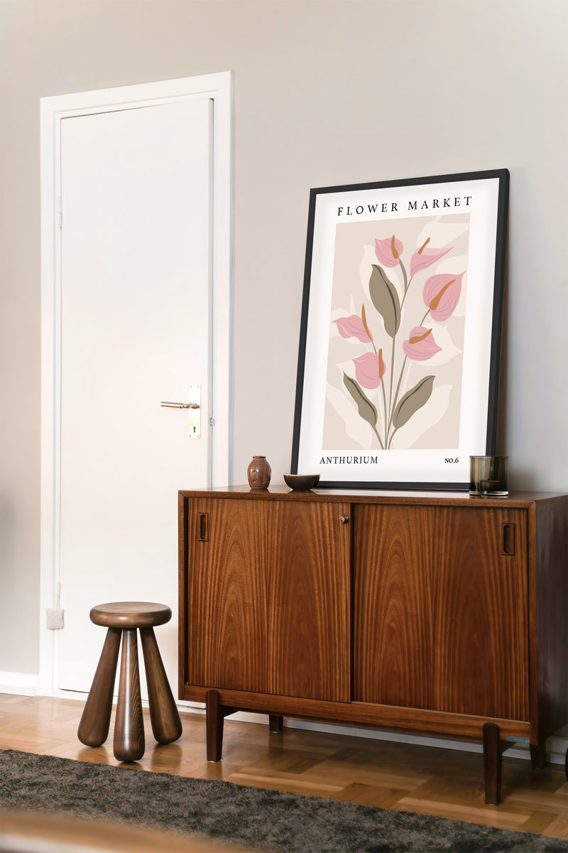 Flower Market Anthurium NO.6 | Mockup Ruimte Poster