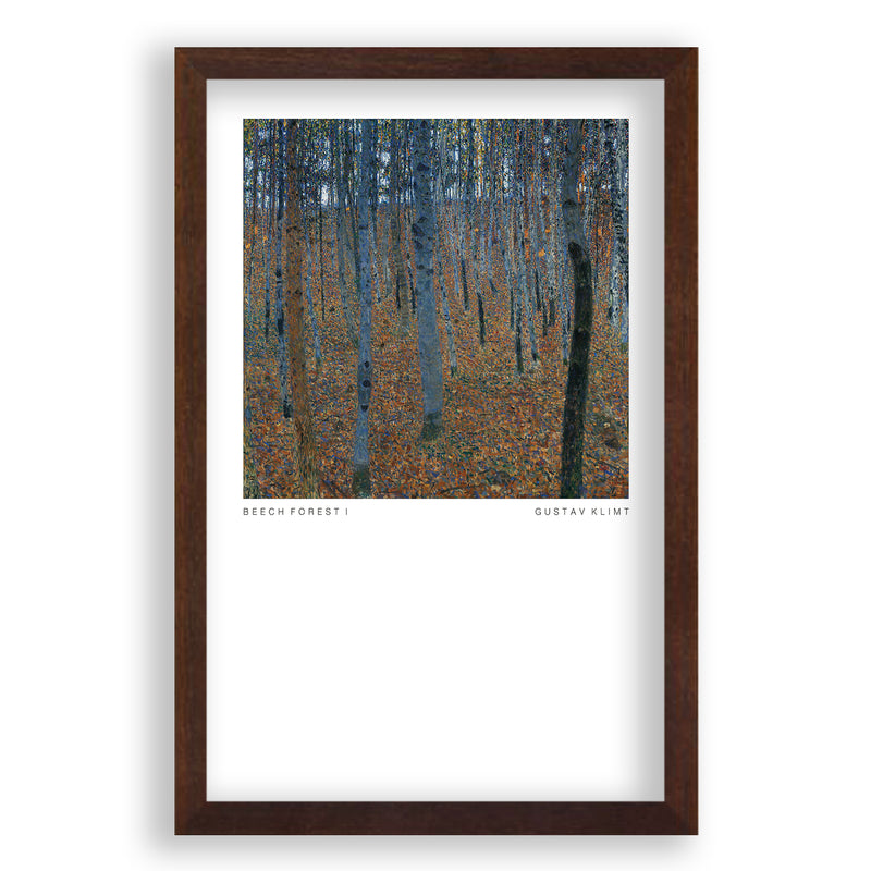 Gustav Klimt - Beech Grove I-Poster-Walnoot Eikenhoutenlijst-Walljar