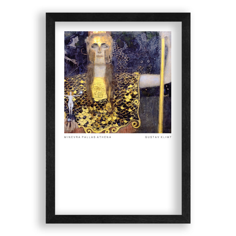 GustavKlimt-MinevraPallasAthena-Zwart Eikenhouten Lijst-Poster-Walljar