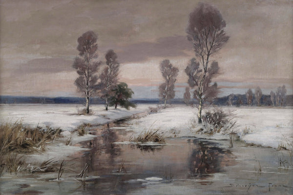 Geschilderd Landschap in de Winter