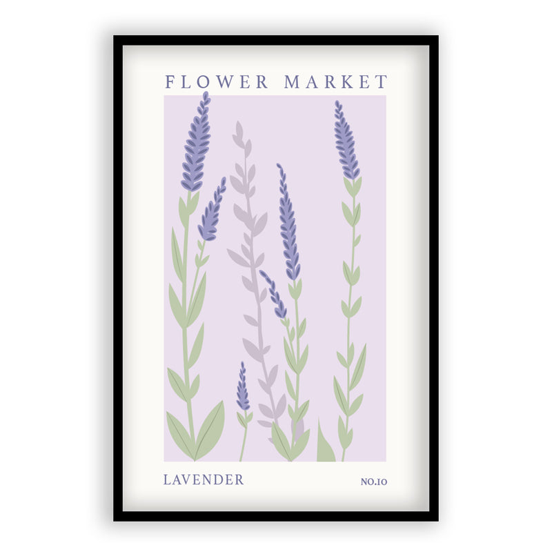 Flower Market Lavender NO.10 | Aluminium Lijst met Poster | Poster