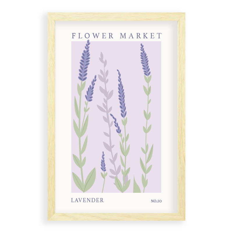 Flower Market Lavender NO.10 | Blank Eikenhouten Lijst | Poster