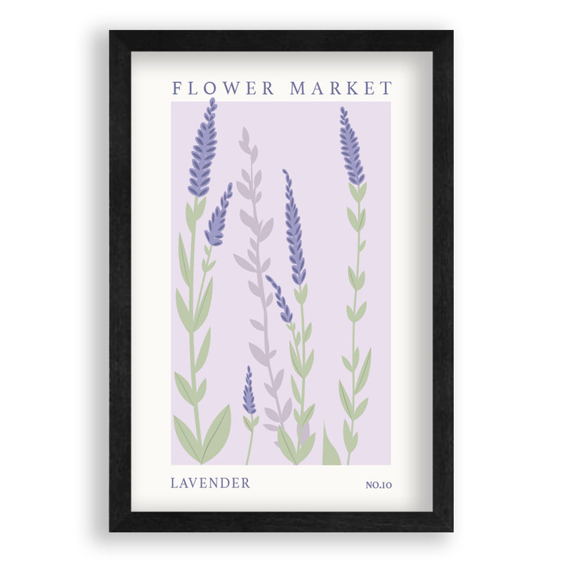 Flower Market Lavender NO.10 | Zwart eikenhouten Lijst | Poster