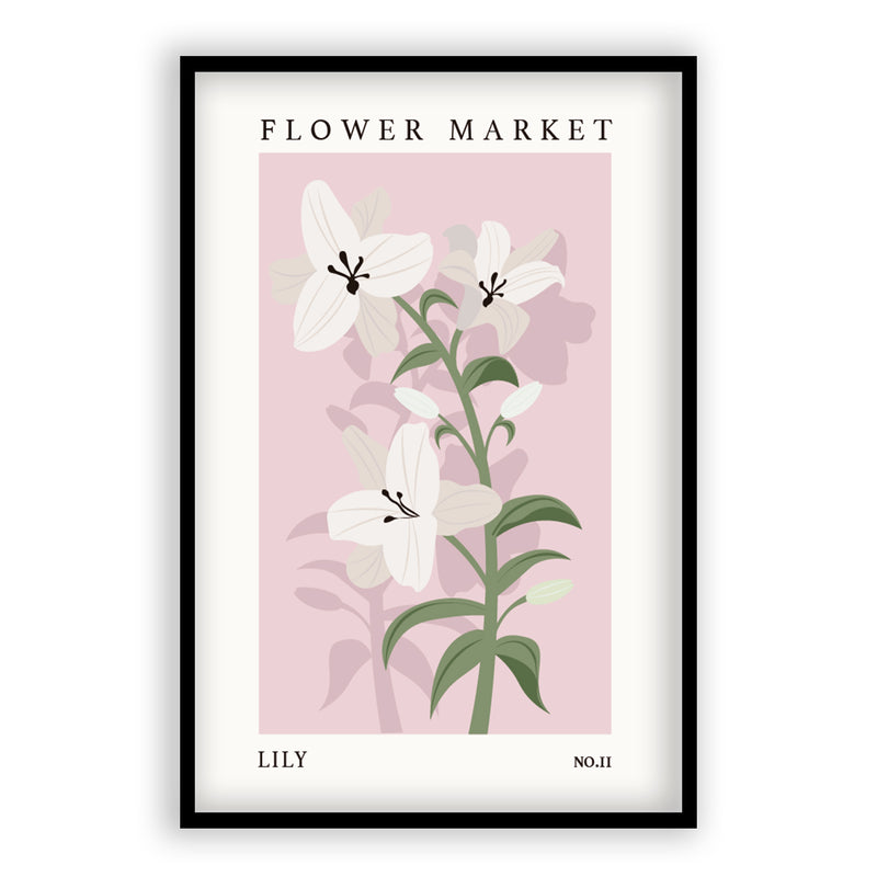 Flower Market Lily NO.11 | Aluminium Lijst met Poster | Poster