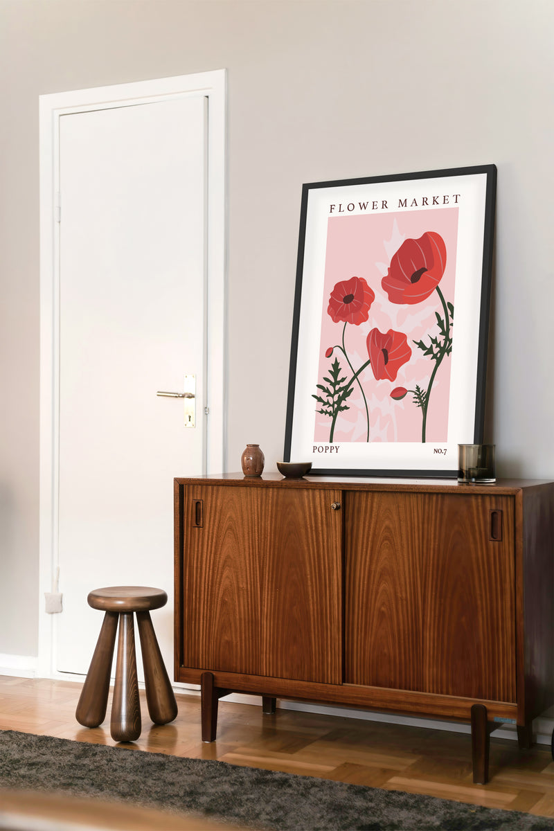 Flower Market Poppy NO.7 | Mockup Ruimte Poster 