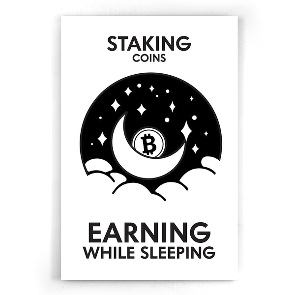 Staking Coins Crypto I Posters I Walljar I Motivatie I Zwart Wit I Quotes I