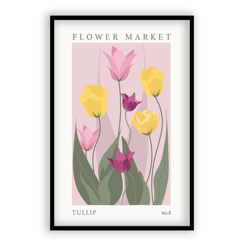 Flower Market Tullip NO.8 | Aluminium Poster met Lijst | Poster