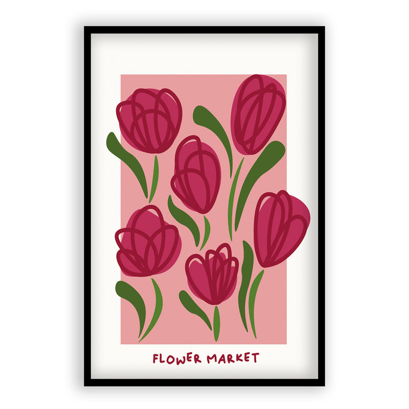 Flower Market Tullips | Aluminium Lijst met Poster | Walljar