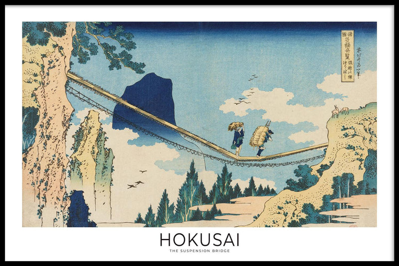 Hokusai - The Suspension Bridge - Walljar