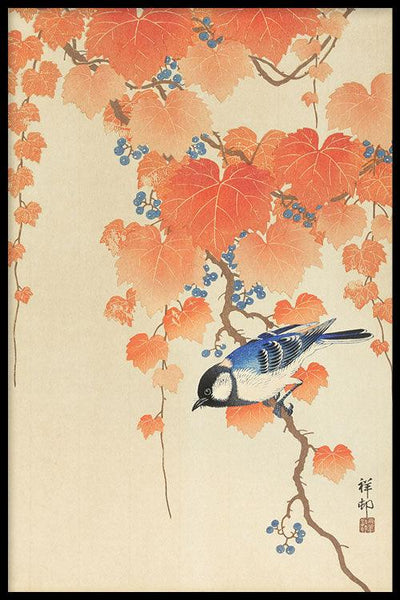 Ohara Koson - Great Tit On Paulownia Branch - Walljar