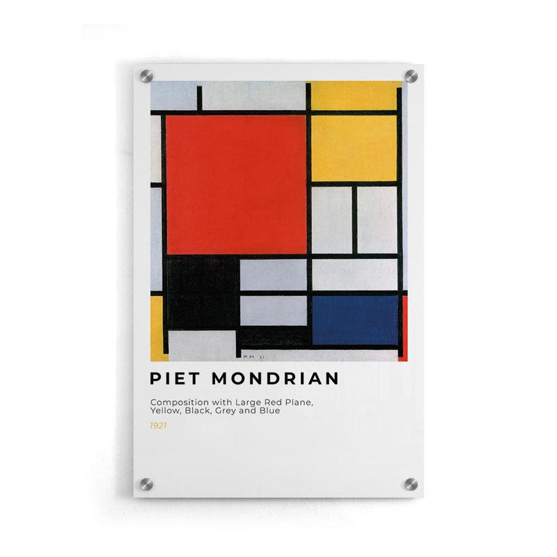 Piet Mondriaan - Kleurencompositie - Walljar