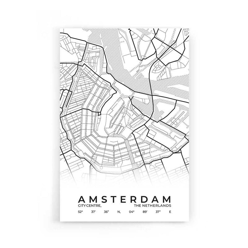 Stadskaart Amsterdam Centrum poster