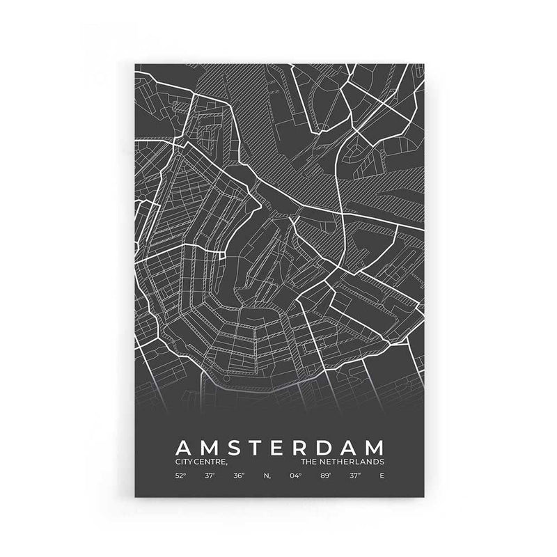 Stadskaart Amsterdam Centrum poster