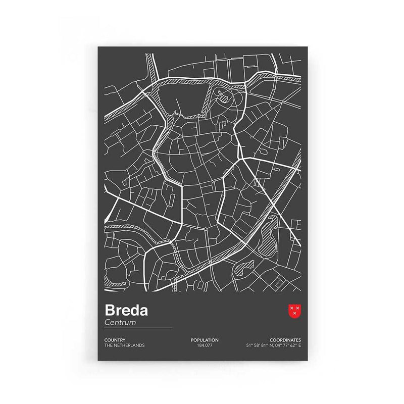 Stadskaart Breda Centrum II poster