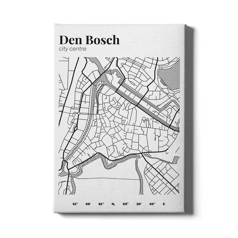 Stadskaart Den Bosch Centrum III canvas
