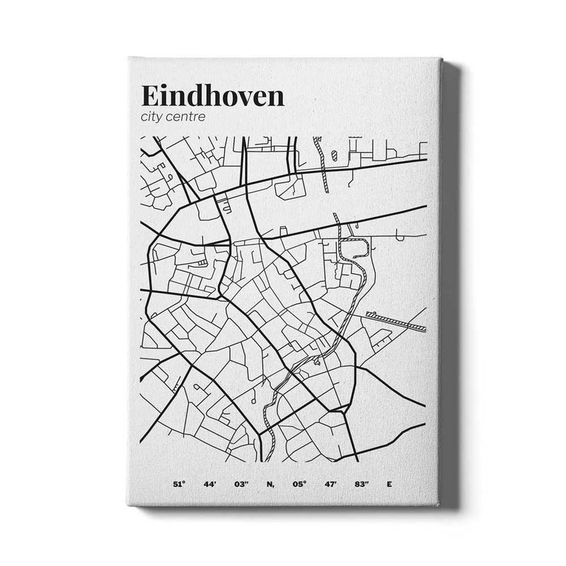 Stadskaart Eindhoven Centrum III op canvas