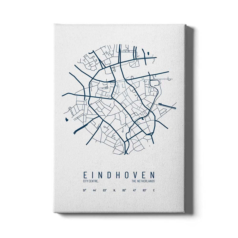 Stadskaart Eindhoven Centrum IV op canvas