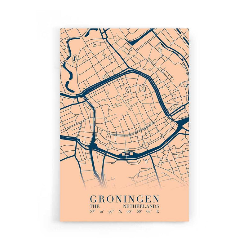Stadskaart Groningen Centrum VI op poster