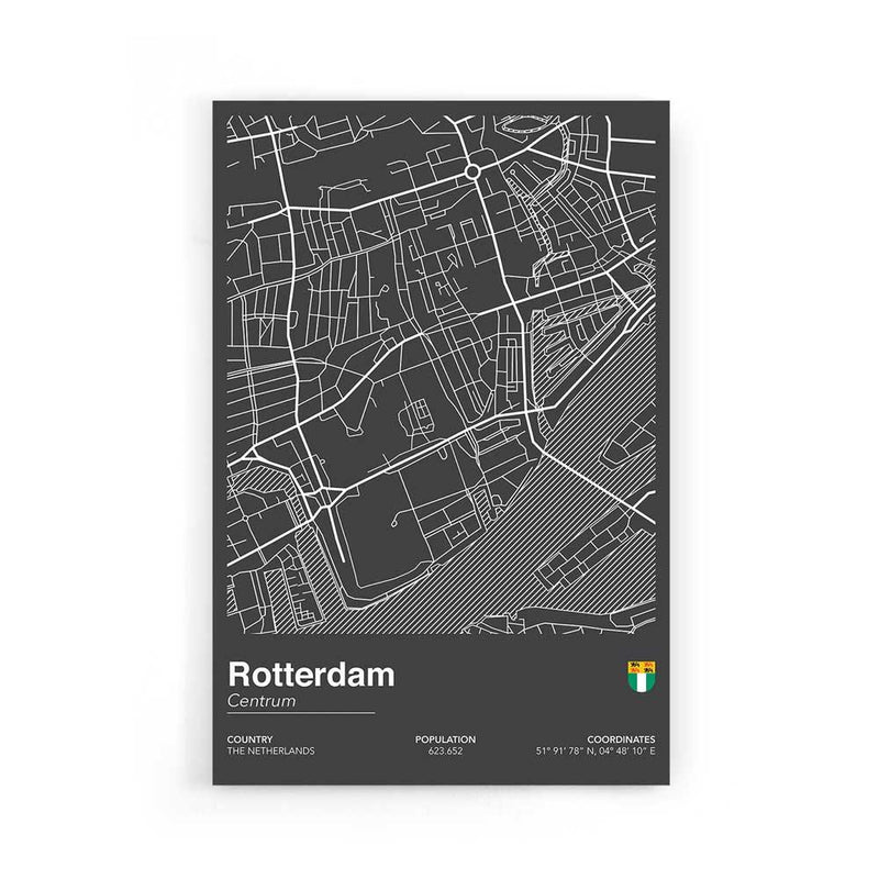 Stadskaart Rotterdam Centrum II poster