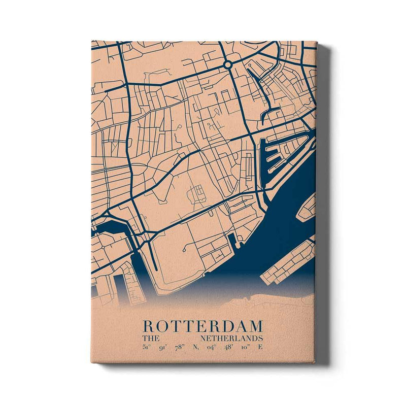 Stadskaart Rotterdam Centrum VI canvas
