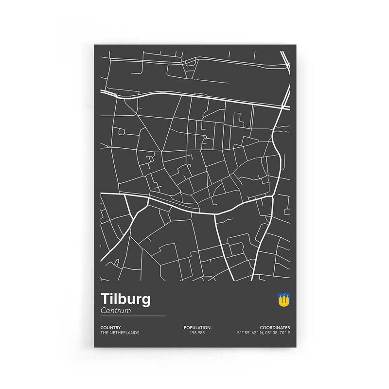 Stadskaart Tilburg Centrum II op poster
