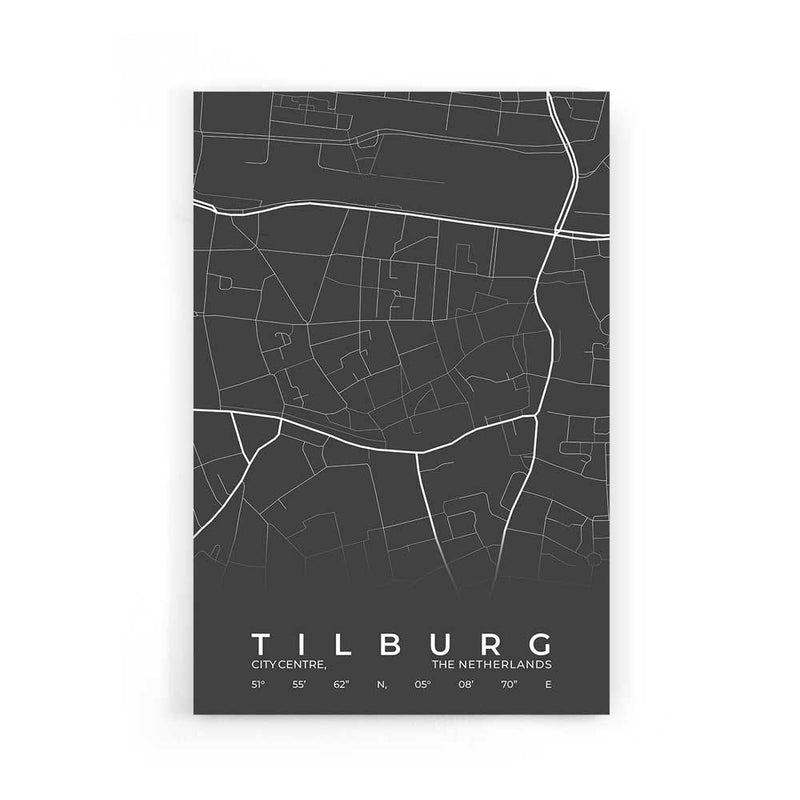 Stadskaart Tilburg Centrum op poster
