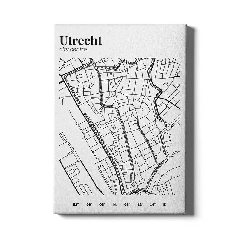 Stadskaart Utrecht Centrum III canvas