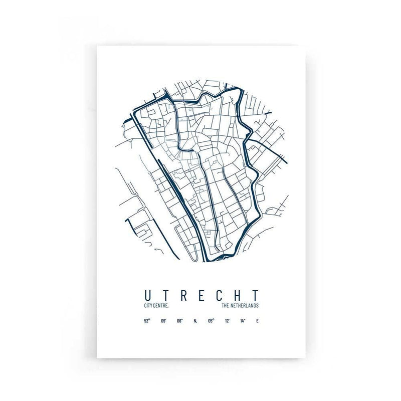 Stadskaart Utrecht Centrum IV poster