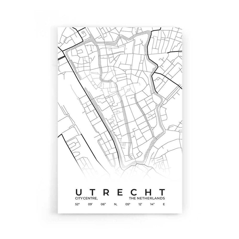Stadskaart Utrecht Centrum poster